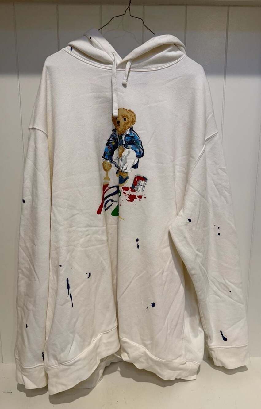 Polo Ralph Lauren Bear Paint Splatter Hoodie Size 4XLT